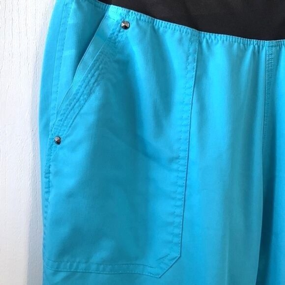 Purple Label Yoga Turquoise Scrub Pants XS Elastic Waist Womens Lightweight Stre - Picture 3 of 10